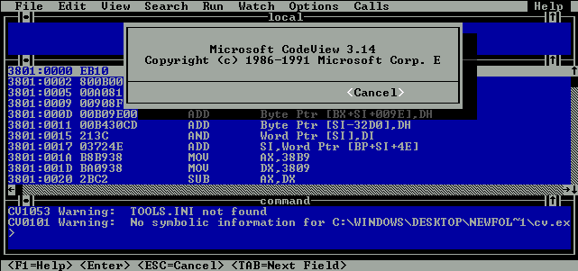 Microsoft CodeView 3.14